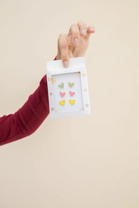PASTEL HEART EARRING TRIO